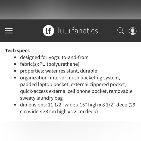 Lululemon Happy Hatha Hour Gym Bag Angel Wing & Soot Light - Picture 16 of 16